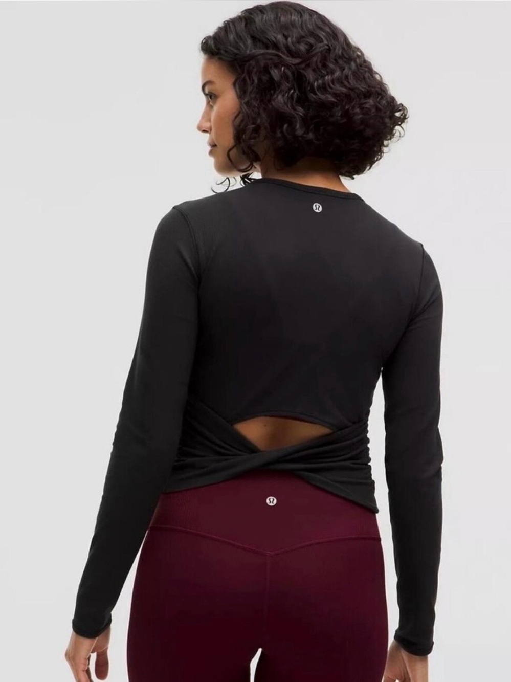 lululemon athletica Black Long Sleeve Twist-Back Top
